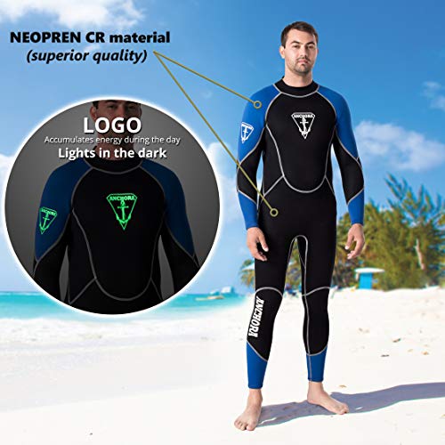 image for Anchora Full Men Wetsuit for Water Activities – 3mm Neoprene -Functi