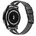 Areziir 20mm Slim Leather Bands Compatible with Samsung Galaxy Watch Active 40mm & Galaxy Watch 42mm Smart Watch, Genuine Leather Cute Replacement Band for Garmin Vivoactive 3 (Black/Black)