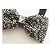Men's Crystal Shining Pre Tied Bow Tie Bowtie Wedding Party (Black)