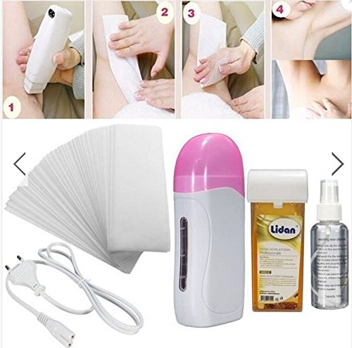 Roll On Wax Heater Roller Waxing Kit Hair Removal Depilator Depilatory Warmer Set by Gokustore