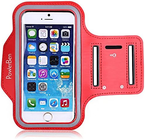 iPhone 6s / iPhone 6 Armband, PowerBen Sports Armband for Apple iPhone 6s / iPhone 6, Key Holder, Water Resistant, Sweat-proof,Also Fits iPhone 5/5S/5C, Galaxy S4, (RED)