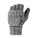 Novawo® Unisex Wool Blend Crochet Convertible Fingerless Gloves with Mitten Cover