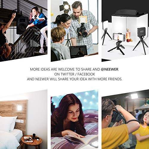 Neewer Mini Lumière LED Vidéo – 12 LED Lampe de Poche sur Caméra,CRI 95+,Batterie Intégrée,Sabot et Sac Fournis pour…