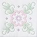 Jack Dempsey Needle Art 73297 XX Floral Design 6-Quilt Block, 18-Inch by 18-Inch, White