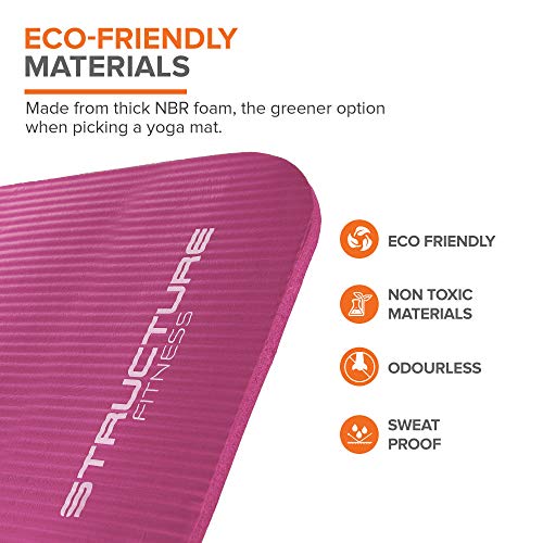 Structure-Fitness-NBR-Foam-Yoga-Mat-Non-Toxic-PVE-and-Latex-Free-with-Carry-Strap-183cm-x-60cm
