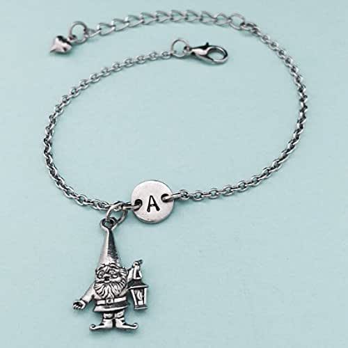 Gnome charm bracelet, gnome charm, adjustable bracelet