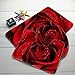 WONDERTIFY Bath Mat,Rose,Red Rose with Water Droplets Bathroom Carpet Rug,Non-Slip 3 Piece Bathroom Mat Set