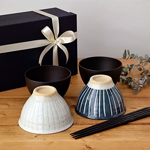 Amazon Co Jp テーブルウェアイースト和食器 土物のお茶碗 お椀 箸ペア6点セット 食器セット 結婚祝い 夫婦茶碗 ホーム キッチン