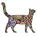 Cat Wall Sticker Trio - Set of 3 Stickers - Repositionable Cat Wall Decals in Flower Pattern (as Shown, S)