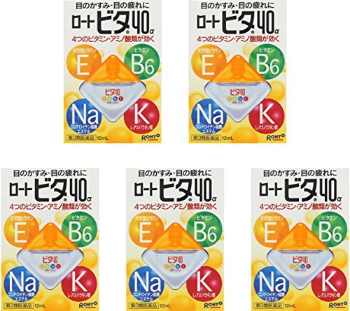 Rohto VITA Vitamin 40a Eye Drops 12ml - Made in Japan (5 pack)