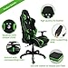Kinsal Gaming Chair Racing Style High-Back PU Leather Office Chair Computer Desk Chair Executive and Ergonomic Style Swivel Chair with Headrest and Massage Lumbar Support (Green)