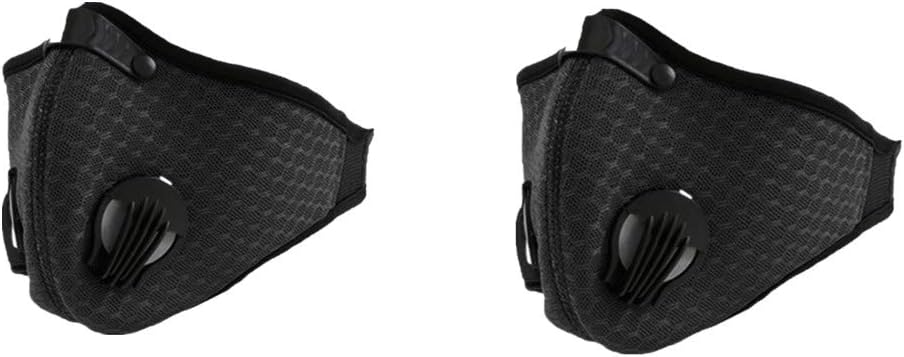 YYQXIiyty Outdoor Anti-dust Mask, PM 2.5 Windproof Cycling Facemask Washable Face Cover for Outdoor, Sports, Motorcycles (Black 2pc)