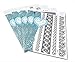 Temporary Tattoo Stickers, Glamorstar® Fashion Black Lace 4 Different Sheets Waterproof Body Art Tattoo Sticker for Women, Teens & Girls (A)