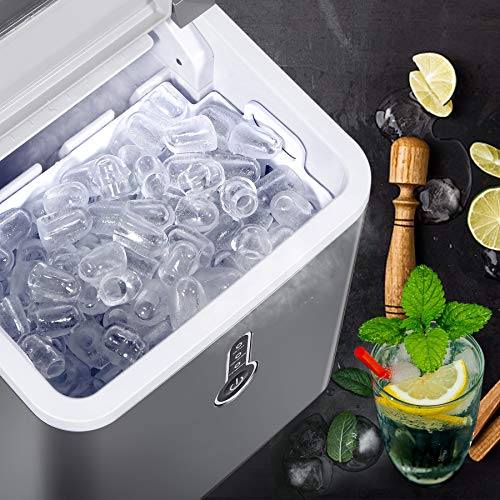 Eiswürfelmaschine, 12kg Eiswürfel 24h, Eiswürfelbereiter Edelstahl, 1L Wassertank,Eismaschine, Ice Maker 120W… – Bild 4