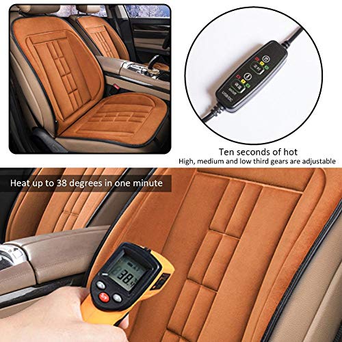 PER Universal Car Seat Heating Pad Cushion Waterproof Vehicle Seat Heater Adjustable Temperature With 12VCigarette Lighter Plug - Thumbnail 3