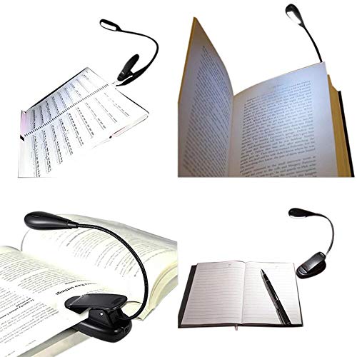 4 LED Clip On Book Light for Reading in Bed or Traveling, Battery Opereated