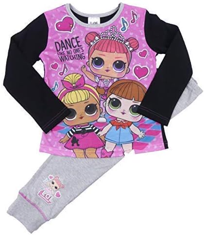 Lol Surprise Girls Pyjamas 4-5 Years to 9-10Years … (4-5 Years, LOL - Pink Black and Grey Marl)
