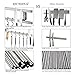 OUNONA Magnetic Knife Holder 16 inch Magnetic Knife Strips Stainless Steel with 6 Removable Hooks