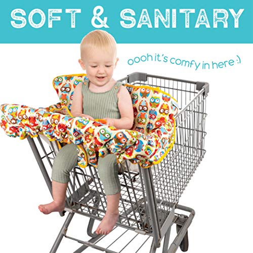 Homeries Shopping Cart Cover for Babies & Toddlers - High Chair Seat Cover for Restaurants & Homes - with 2 Toys Attached - for Boys & Girls - Thumbnail 3