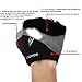 ROVOS Men & Women Cycling Gloves - 5mm Padded Half Finger Breathable Mountain & Road Biking Gloves (Black, Large)