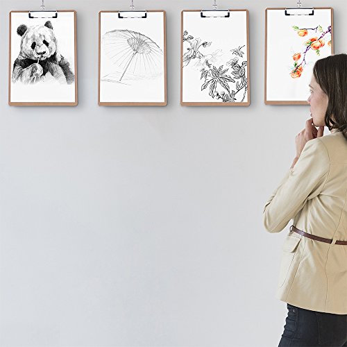 image for SUNEE Clipboard Low Profile Clip, Letter Size Hardboard (30 Pack), Lig