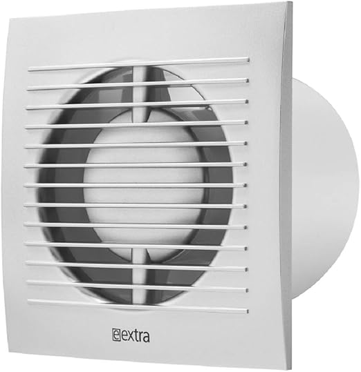 Ø 100mm Ventilator mit Timer - Silber - Badlüfter Lüfter Wandlüfter WC