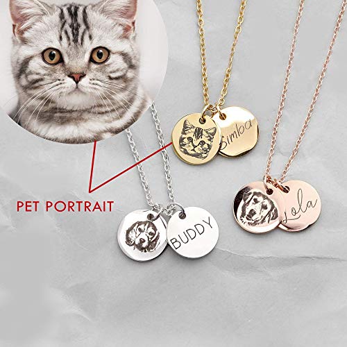 Pet Memorial Jewelry Custom Pet Necklace Animal Lover Dog Cat Lover Gift for Her Personalized Gift Necklace Dog Mom - CN-AP