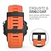 MoKo Band Compatible with Garmin Fenix 3/Fenix 5X, Soft Silicone Replacement Watch Band for Garmin Fenix 3/Fenix 3 HR/Fenix 5X/5X Plus/D2 Delta PX/Descent Mk1 - Orange