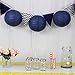 Just Artifacts 16-Inch Navy Blue Chinese Japanese Paper Lanterns (Set of 5, Navy Blue)