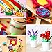 Acerich 1001pcs Craft Supplies Assortment Set, 600pcs Multicolor Pipe Cleaners, 100pcs Assorted Colors Pom Poms, 100pcs Craft Sticks, 100pcs Colorful Buttons, 100pcs Wiggle Googly Eyes & 1pcs Scissors