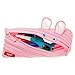 ZIPIT Animals Pencil Case for Kids, Holds Up to 30 Pens, Machine Washable, Made of One Long Zipper! (Bunny)
