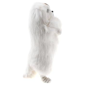 元の白い 犬 ぬいぐるみ 最高の花の画像