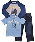 BT Kids Baby Boys' 3 Piece Bulldog T-shirt Long Sleeve Shirt Jeans Set