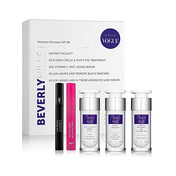 Skin-Care-Gift-Set-for-Women-Instant-Facelift-Anti-Ageing-Serum-Eye-Cream-for-Dark-Circles-Eyelash-Serum-and-Black-Mascara Skin Care Gift Set for Women - Instant Facelift, Anti Ageing Serum, Eye Cream for Dark Circles, Eyelash Serum, and Black…