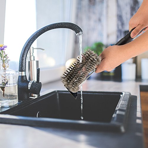 image for CO-Z Stainless Steel 3 in 1 BBQ Grill Brush and Scraper 18 Inches with