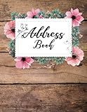 Address Book: Wooden and Flower - Email Address Book - 8.5x11 (108 Pages) Alphabetical Over 300+ For Record Contact and Addresses (Address Book With Tabs) (Large Print Address Book) (Volume 1) by Sw33t Sw3n