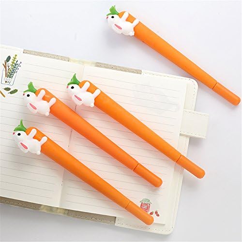 かわいいかわいい漫画のウサギがニンジンの形をしたゲルインクペン 学校やオフィス