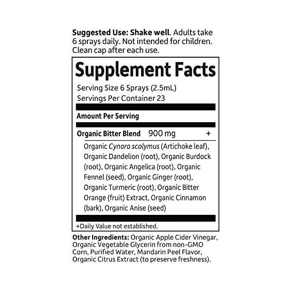 Garden of Life mykind Organics Liver Bitters Detox Spray, Liver Detox Herbal Bitters Artichoke