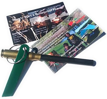 Bulletproof Fire Starter | Easy to Use Emergency Survival Fire Steel | Bushcraft Flint and Steel Magnesium Fire Starter | All Weather Ferro Rod | Made in USA