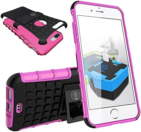 iPhone 8 Plus Case, iPhone 7/7S Plus Armor cases (7&amp;8) Tough Rugged Shockproof Armorbox Dual Layer Hybrid Hard/Soft Slim Protective Case (5.5 inch) by Cable and Case - Pink Armor Case