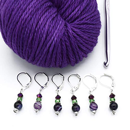 image for Pretty Warm Designs Purple Agate Progress Keepers for Crochet, unisex-