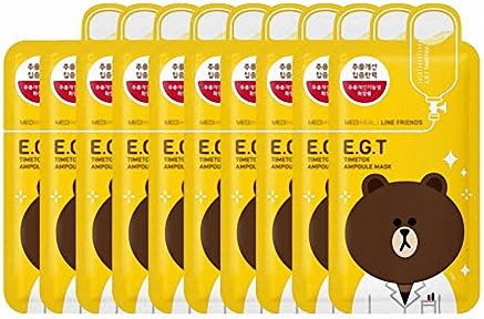 メディヒール Mediheal Egtラインフレンズブラウンマスクパック10枚 Line Friends Time Ampoule お得 韓国直配送 Mask Thebamp 10ea Tox