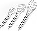 Stainless Steel Whisk Set - Wire Whisk - Balloon Whisk Set - Egg Frother, Milk & Egg Beater - Kitchen Utensils for Blending, Whisking, Beating & Stirring - Set of 3 - by Utopia Kitchen