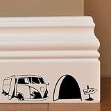 5 Pièces Sticker Mural Fond De Trou De Souris, Autocollant Mural En Vinyle, Autocollant Mural Décorations Trou De Souris Drôle Stickers Muraux Art Amovible Noir Pour Salon Chambre