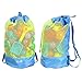 EocuSun Large Mesh Beach Bag Tote Durable Sand Away Drawstring Beach Backpack Swim and Pool Toys Storage Bags Packs, Stay Away From Sand and Water, Toy Not Included