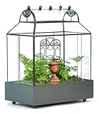 H Potter Barrel Roof Wardian Case Terrarium Succulent Planter Container Glass Dimensions in Inches 9.5 Long 5.75 Wide 13 High