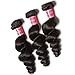 Nadula Brazilian 8A Loose Wave Remy Virgin Human Hair Weave Pack of 3 Hair Extensions Natural Color (16 18 20inch)