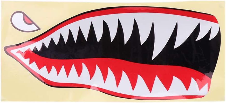 KANGneei Car Stickers, Flying Tigers Shark Teeth A-10 Warthog Decals Stickers Warhawk Fighter Jet