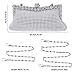 SelfTek Silver Clutch Purses Evening Bag for Women, Sparkly Rhinestone Purses Crystal Bag with Short & Long Chain for Women Wedding Prom Party