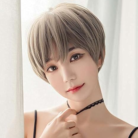 Women Girls Female Short Hair Wig Head Bob Korea Handsome Short